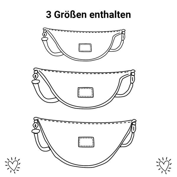 Designbeispiel Halbmondtasche HAMOTA Schnittmuster 2 Größen